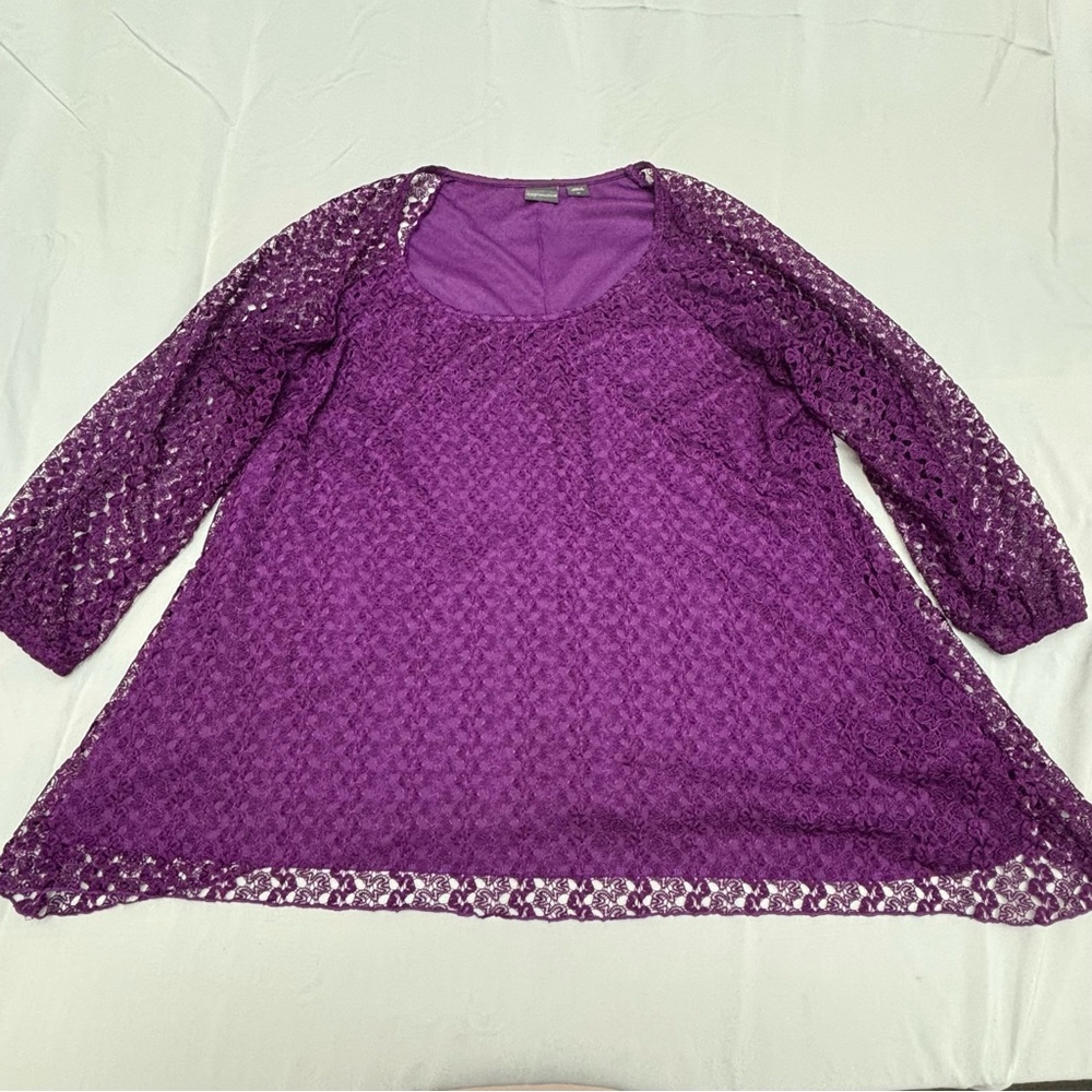 Covington Purple 3/4 Sleeve Top
